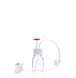 Foxx Life Sciences&nbsp;EZBio MTO Single Use (SUT) Media Bottle Assembly, 125mL, PETG, 38-430 VersaCap with Overmolded Platinum-Cured Silicone Tubing, Vented Port with Diptube and CPC AQS, Aseptic Transfer System, Sterile, 10/Case