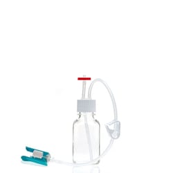 Foxx Life Sciences&nbsp;EZBio MTO Single Use (SUT) Media Bottle Assembly, 125mL, PC, 38-430 VersaCap with Overmolded Platinum-Cured Silicone Tubing, Vented Port with Dip Tube and MicroCNX, Closed System Fluid Transfer System, Sterile, 10/Case