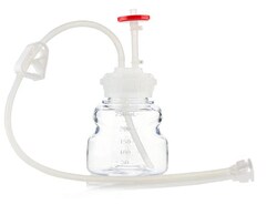 Foxx Life Sciences&nbsp;EZBiopure TR Single Use (SUT) Media Bottle Assembly, 125mL, PS, GL45 wide mouth VersaCap with Over molded Platinum Cured Silicone Tubing, Vented Port with Diptube & Luer, Closed System Transfer Assembly, Sterile, 10/CS
