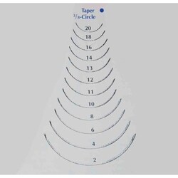 Med Vet International&nbsp;Taper Suture Needle, 3/8 Circle, Size 18, J6017018, 12/Pack