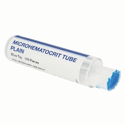 Med Vet International&nbsp;Microhematocrit Capillary Tubes, Blue Tip Plain, J0544, 100/Tube, 10 Tubes/Box