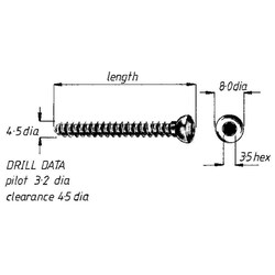 Med Vet International&nbsp;Cortical Screws 4.5mm x 26mm L, J0426D, 6 Pack