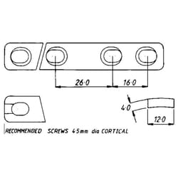 Med Vet International&nbsp;Compression Plate 4.5mm, 6-hole, 103mm L, J0427E