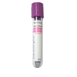 Med Vet International&nbsp;ETDA K3 Blood Collection Tube, Purple Cap, 3ml, J1560, Each