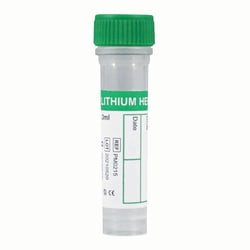 Med Vet International&nbsp;Mini Blood Collection Tube - Green/Heparnized Lithium, J1565B, Each