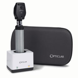Med Vet International&nbsp;Opticlar LED Ophthalmoscope Equipment - Ophthalmoscope Head-1x Lithium Handle-Single Base, J1662, Each