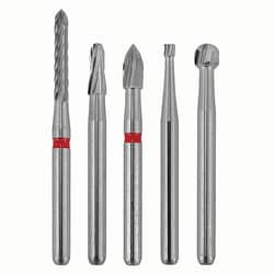 Med Vet International&nbsp;Dental Bur Set, Carbide Friction Grip, J0452KBP5, 5 Count