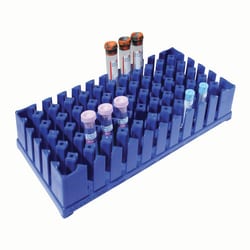 Med Vet International&nbsp;One Rack Test Tube Rack, 72-Places, 16mm, Blue, J0352X, Each