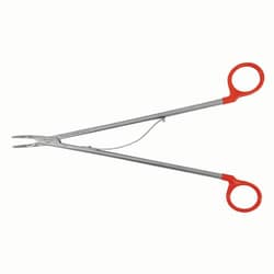 Med Vet International&nbsp;Titanium Hemostatic Sterile Clips (Appliers), Large clip applicator, Orange, angled 28cm, J0796ELA
