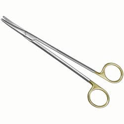 Med Vet International&nbsp;Aesculap Metzenbaum Scissors, Tungsten Carbide Inserts, Gold-plated Rings, Straight 5 1/2