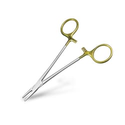 Med Vet International&nbsp;Aesculap Mayo-Hegar Needle, Tungsten Carbide Inserts, Gold-plated Rings, 6.5-in. (16.51cm), J0661A