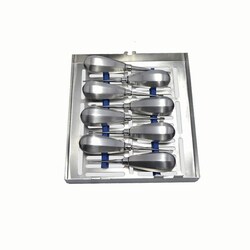 Med Vet International&nbsp;Elevators Set of 8 in Sterilization Cassettes - Standard Handle, J1517, Each