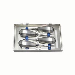 Med Vet International&nbsp;Handle Set of 4 Elevators in Sterilization Cassettes - Stubby Handle Set, J1516A, Each