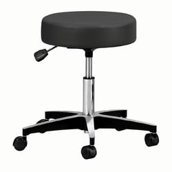 Med Vet International&nbsp;Black 5-Leg Premium Pneumatic Stool, 16in Diameter Seat, 4.5in Thick Cushion, J0809PB, Each