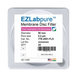 Foxx Life Sciences&nbsp;EZLabpure&trade; Cellulose Nitrate CN Hydrophilic Membrane Filters, 0.22µm, 90mm Diameter Membrane Filter Discs, Non Sterile, 25/PK