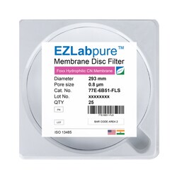Foxx Life Sciences&nbsp;EZLabpure&trade; Cellulose Nitrate CN Hydrophilic Membrane Filters, 0.8µm, 293mm Diameter Membrane Filter Discs, Non Sterile, 25/PK