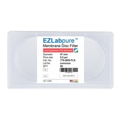 Foxx Life Sciences&nbsp;EZLabpure&trade; PTFE Hydrophobic Membrane Filters, 0.22µm Pore Size, 47mm Diameter Membrane Filter Discs, Non Sterile, 50/PK