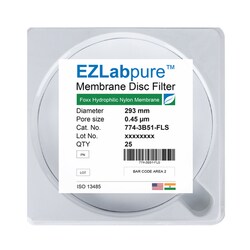 Foxx Life Sciences&nbsp;EZLabpure&trade; Nylon Hydrophilic Membrane Filters, 0.45µm Pore Size, 293mm Diameter Filtration Membrane Discs, Non Sterile, 25/PK