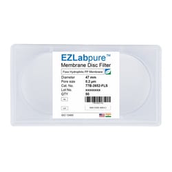 Foxx Life Sciences&nbsp;EZLabpure&trade; Polypropylene PP Hydrophilic Membrane Filters, 0.22µm Pore Size, 47mm Diameter Membrane Filter Discs, Non Sterile, 50/PK
