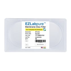 Foxx Life Sciences&nbsp;EZLabpure&trade; PES Hydrophilic Membrane Filters, 0.22µm Pore Size, 47mm Diameter Membrane Filter Discs, Non Sterile, 50/PK