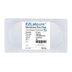 Foxx Life Sciences&nbsp;EZLabpure&trade; Polypropylene PP Hydrophilic Membrane Filters, 0.45µm Pore Size, 47mm Diameter Membrane Filter Discs, Non Sterile, 50/PK