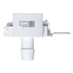 Cole-Parmer&nbsp;CPC (Colder) AseptiQuik L Quick-Disconnect Fitting, High-Flow, Genderless Hose Barb, High-Temperature Polycarbonate, 1
