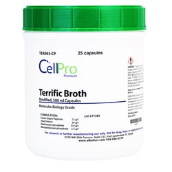 Alkali Scientific&nbsp;Terrific Broth Modified 500mL Capsules, 25 Capsules of 24 Grams, 600 G