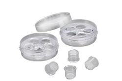 Alkali Scientific&nbsp;CellPro&trade; Multi Insert Dish, Sterile, External Grip, 15mL, 60mm x 20mm, 18/Cs, Low Binding Treatment, Groove Bottom, Untreated