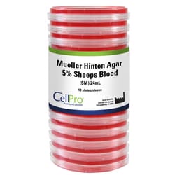 Alkali Scientific&nbsp;Mueller Hinton Agar w/5% Sheeps Blood (SM) 24mL, 10/Pk