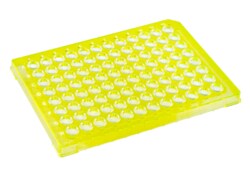 Alkali Scientific&nbsp;ProCycle&trade; 0.2mL 96 Well Rigid&trade; PCR Plate, Semi Skirted, Polycarbonate Frame, 10/Pack, Yellow Frame, Clear Well
