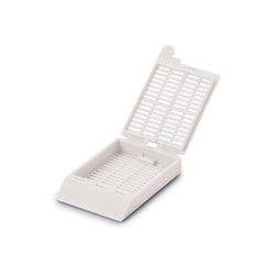 Alkali Scientific&nbsp;Tissue Embedding Cassette with Attached (Detachable) Lid 30° Writing Area, Dispenser Box, 500/Pk, Aqua