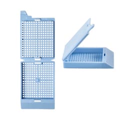 Alkali Scientific&nbsp;Biopsy Embedding Cassette with Attached (Detachable) Lid 35° Writing Area, Dispenser Box, 500/Pk, Aqua