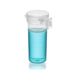 Alkali Scientific&nbsp;30mL Flip Top Polypropylene Sample Vials (1.01oz.) with Locking Tab, Tamper Seal, and Molded Graduations, 600/Case