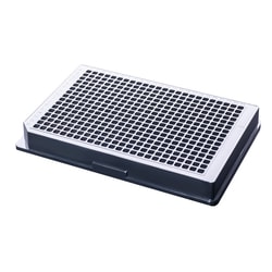 Alkali Scientific&nbsp;CellPro&trade; 384 Well Black Square ELISA Plate, 10/Pk, 40/Case, Intermediate Bind/DNase, RNase & Pyrogen Free/ with Clear Cover