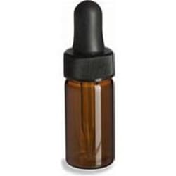 Alkali Scientific&nbsp;2mL Amber Sample Vial, Borosilicate Glass w. Black Phenolic Cap & liner, supplied in trays, includes VIALS & CAPS, case/144