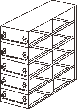 Alkali Scientific&nbsp;Upright Freezer Rack for 100  Place Slide Boxes, 2 x 5 Configuration, 10 Box Capacity