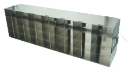 Alkali Scientific&nbsp;Upright Freezer Racks for 96 Deep Well Microtiter Plates and Microtube Racks with Locking Rod – Rack Only – 7 x 4, 28 Box Capacity