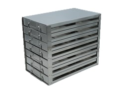 Alkali Scientific&nbsp;Upright Freezer Rack for 100  Place Slide Boxes, 2 x 7 Configuration, 14 Box Capacity
