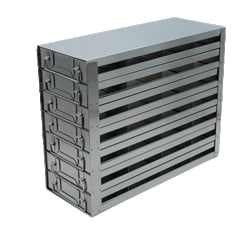 Alkali Scientific&nbsp;Upright Freezer Rack for 25 Place Slide Boxes, 4 x 7 Configuration, 28 Box Capacity