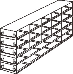 Alkali Scientific&nbsp;Upright Freezer Rack for 25 Place Slide Boxes, 5 x 5 Configuration, 25 Box Capacity