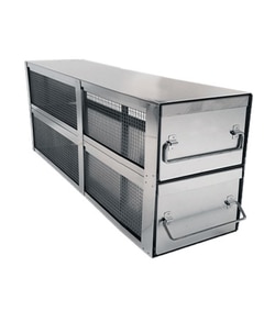 Alkali Scientific&nbsp;Upright Freezer Drawer Rack, Storage Drawers with Lids, 16 3/4 x 5 3/8 x 9 15/16 inches