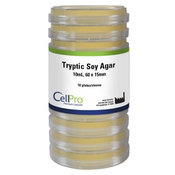 Alkali Scientific&nbsp;Tryptic Soy Agar 10mL 60x15mm filter Dish, 10/Pk