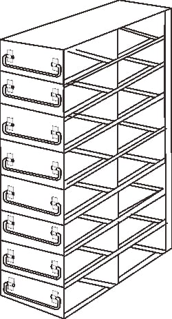Alkali Scientific&nbsp;Upright Freezer Rack for 100  Place Slide Boxes, 2 x 8 Configuration, 16 Box Capacity