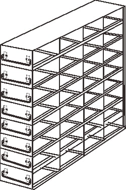 Alkali Scientific&nbsp;Upright Freezer Rack for 100  Place Slide Boxes, 4 x 8 Configuration, 32 Box Capacity
