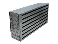 Alkali Scientific&nbsp;Upright Freezer Rack for 25 Place Slide Boxes, 7 x 7 Configuration, 49 Box Capacity