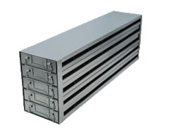 Alkali Scientific&nbsp;Upright Freezer Rack for 25 Place Slide Boxes, 7 x 5 Configuration, 35 Box Capacity