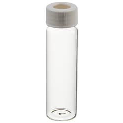 Alkali Scientific&nbsp;40mL Precleaned VOA Vial, EPA Class 2, Clear Glass 27.5x95mm, 24 414 Cap, PTFE/Silicone Septa, Pre Assembled, 72/Pack