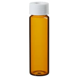 Alkali Scientific&nbsp;40mL Precleaned VOA Vial, EPA Class 2, Amber Glass 27.5x95mm, 24 414 Cap, PTFE/Silicone Septa, Pre Assembled, 72/Pack