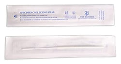 Alkali Scientific&nbsp;Oropharyngeal testing swab, nylon, single sterile blister peel away packaging, 150mm x 5mm, breakaway end, 100/Pk