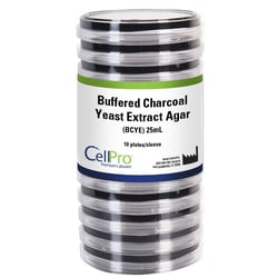 Alkali Scientific&nbsp;Buffered Charcoal Yeast Extract Agar (BCYE), 15x100mm, 25mL, 10/pk